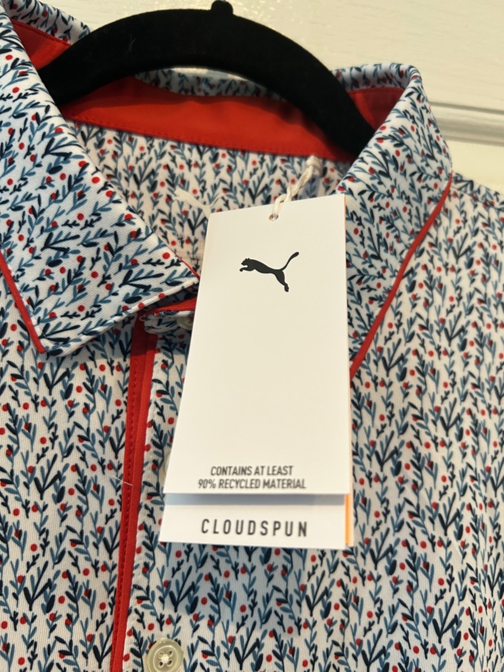 Puma White/Navy/Red Cloudspin Branch Polo - Picture 6 of 8